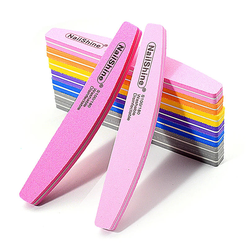 10pcs Nail Blocks Files Double-sided Colorful Sponge Nail Polish Buffing Sanding Buffer Strips Polishing Pedicure Manicure Tools