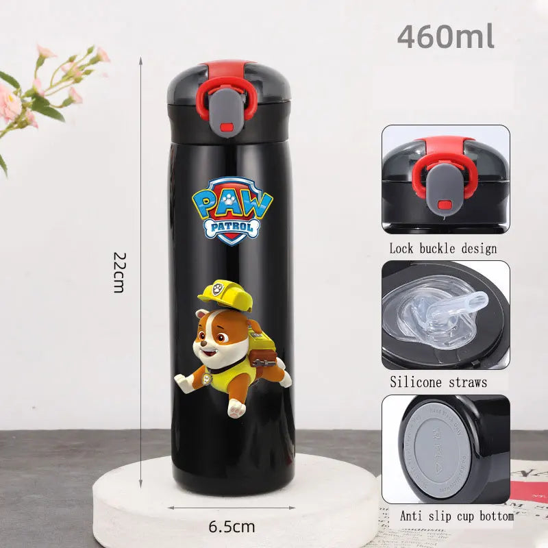 PAW Patrol 460ml Thermal Cup Bouncing Children's Straw Cup Chase Skye Marshall Spots Portable Stainless Steel Bottle Kids Gifts
