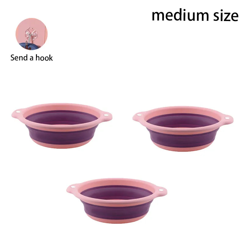 1-4PCS Foldable Washbasin Household Size Student Dormitory Laundry Basin Portable Compressed Travel Foot Washing Plastic Basin