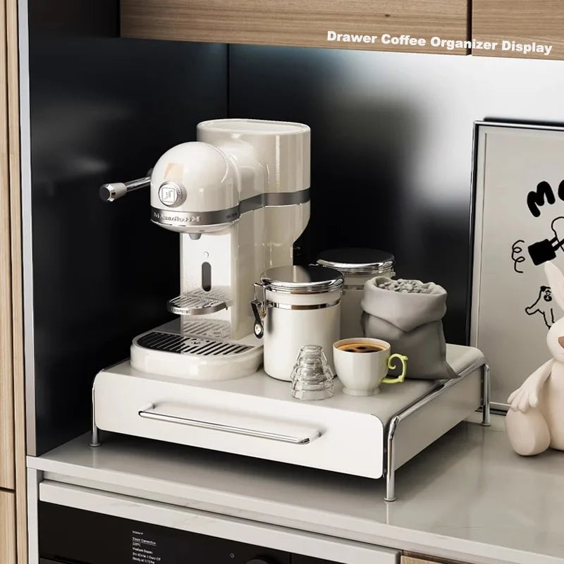 Coffee Organizer Coffee Machine Base Desktop Water Bar Countertop  Tea Bag Capsule Drawer Storage Shelf Cutlery Storage Cabinet
