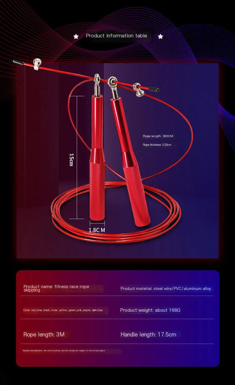 Jumping Rope Bearing Skipping Rope Crossfit Men Workout Equipment Steel Wire Home Gym Exercise and Fitness MMA Boxing Training