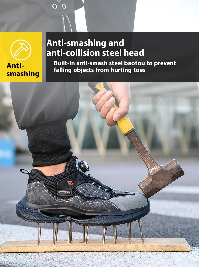 Lightweight Men Labor Protection Shoes Comfortable Safety Work Footwear Indestructible Anti Smashing Anti Nail Male Boots