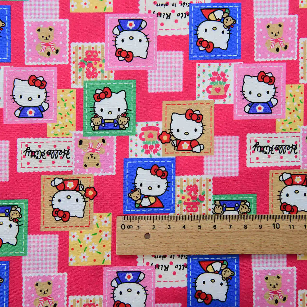 100% Cotton Hello Kitty Print Fabric for Tissue Sewing Quilting Fabrics Needlework Material DIY