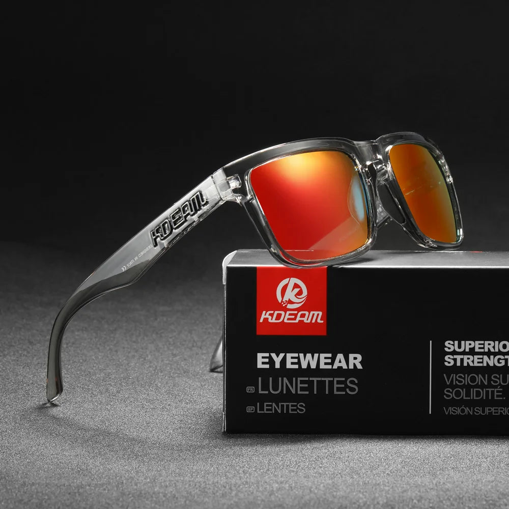 Cool Color KDEAM Brand Design Luxury Polarized Sunglasses For Men High Quality Square Sun Glasses Fashion Women Shades UV400