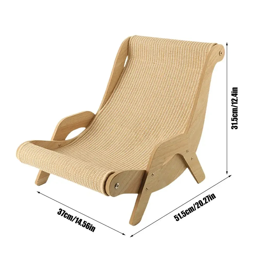 Sisal Cat Chair wooden Lounge Chair Pet-Friendly Multi-Functional Scratcher Cat Scratch Chair for outdoor home