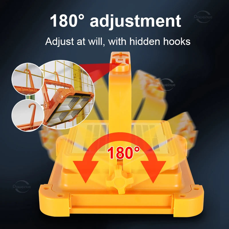 High Power Camping Lantern Solar Charging Large Capacity Rechargeable LED Emergency Lamp Camping Supplies Tent Light Power Bank