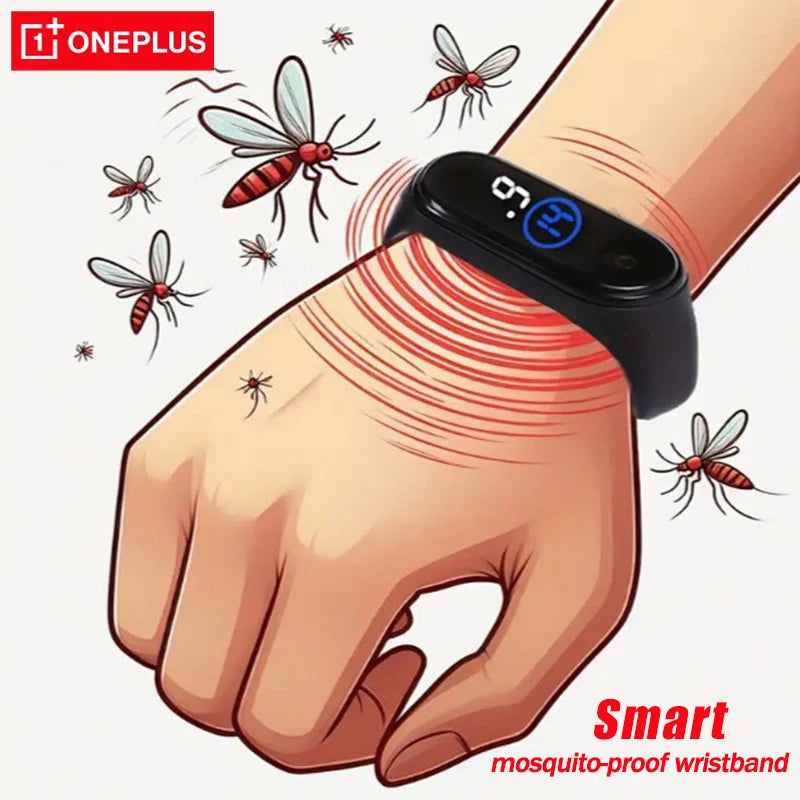 OnePlus Wearable Mosquito Repellent Unisex Wristband Physical & Ultrasonic Non-Chemical For Home & Outdoor Includes 2 Batteries