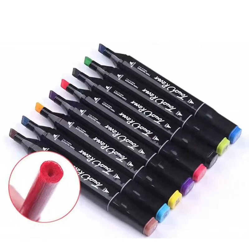 24-262 Colors Double Headed Oily Art Marker Pen Set for Draw Sketching Oily Tip Based Markers Graffiti Manga School Art Supplies