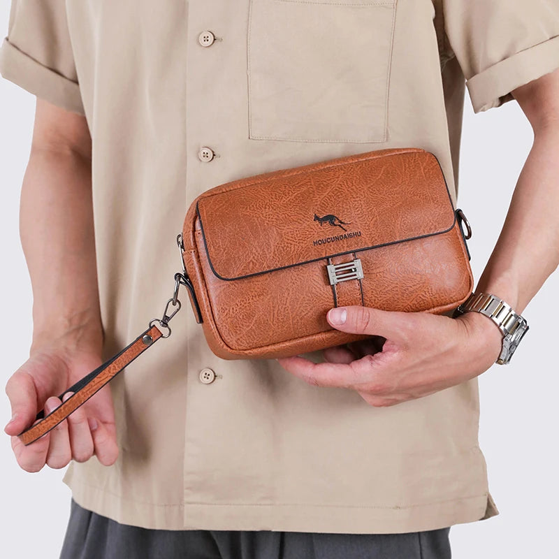 Leather Crossbody Bags Casual Mini Men Handbag Small Men's Shoulder Bag Designer Vintage Leather Messenger BagSmall Men's Shoul