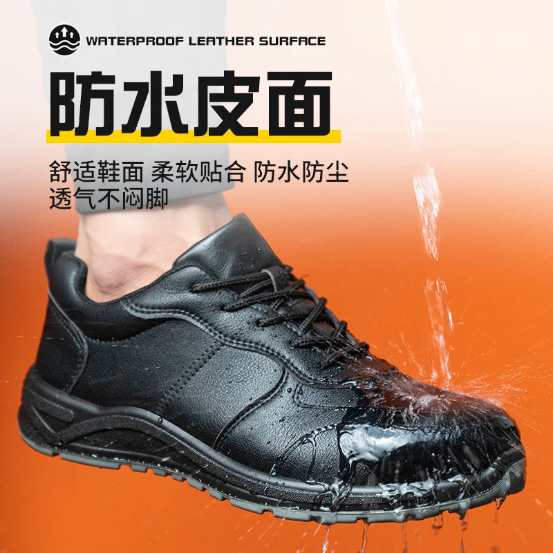 6KV Insulation Safety Work Shoes For Men And Women Waterproof Black Leather Shoes Non-slip Kitchen Shoes Indestructible Boots