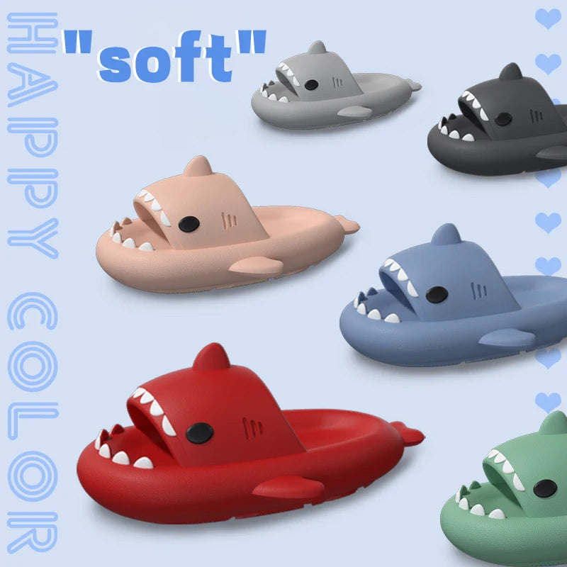 Litfun Thick-soled Shark Slippers For Women Men Premium Casual Sandals Classic Outdoor Couples Funny Slides EVA Home Cute Shoes