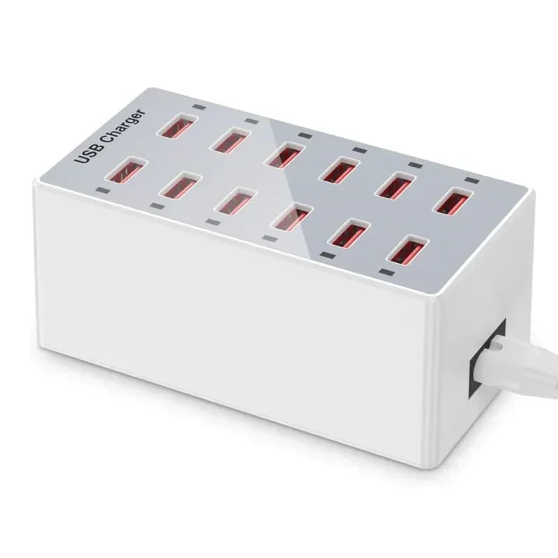 USB Charging Station 60W 12-Ports USB Wall Charger for Multiple Devices Charging Power USB Charger Hub Charging Block Desk