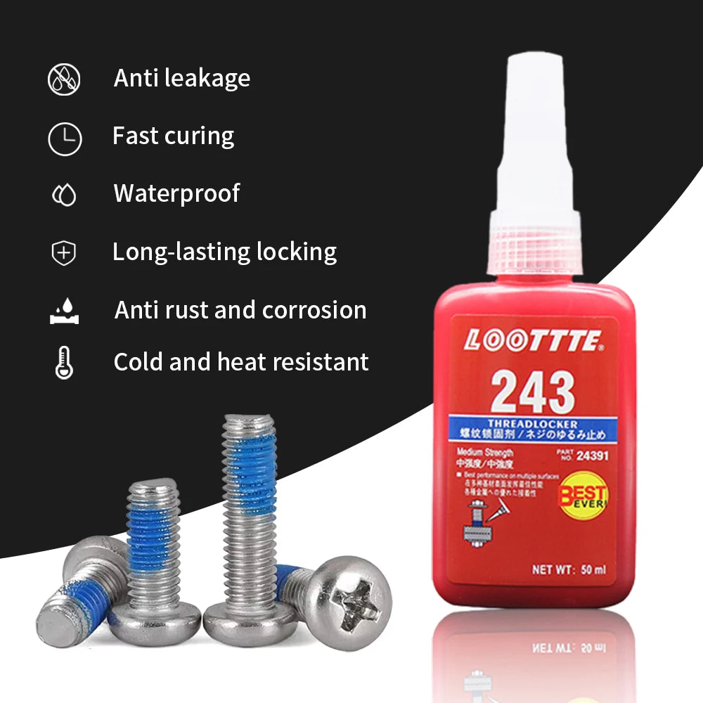 50ml 250ml Threadlocker Anaerobic Glues Anti Loose Screw Glues Fastening Quickly Cured Thread Locking Agent Sealant for Screws