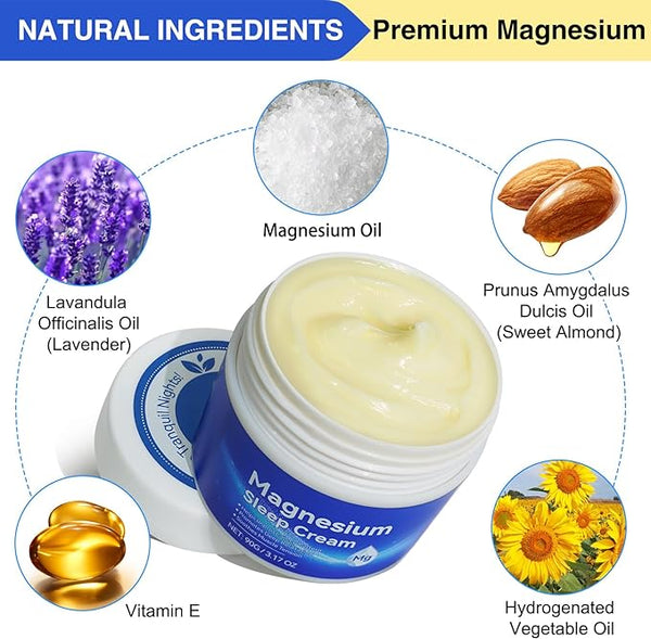 Magnesium Sleep Cream - Natural Sleep Aid for Restful Nights  Dream Tech Sleep