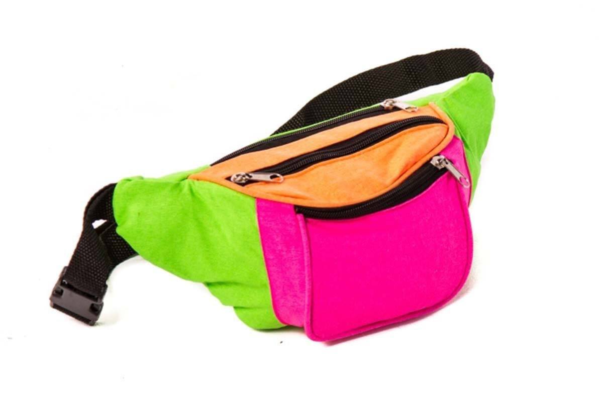 Neon Rave Multi-Colour Canvas Bum Bag | Kapow Meggings