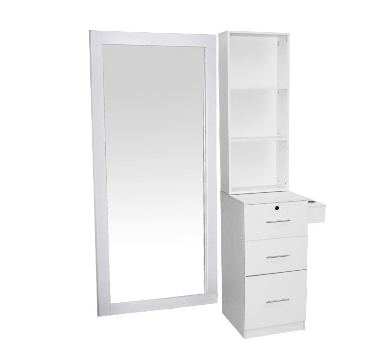 Deco Salon Furniture Styling Station Vega Cabinet Mirror