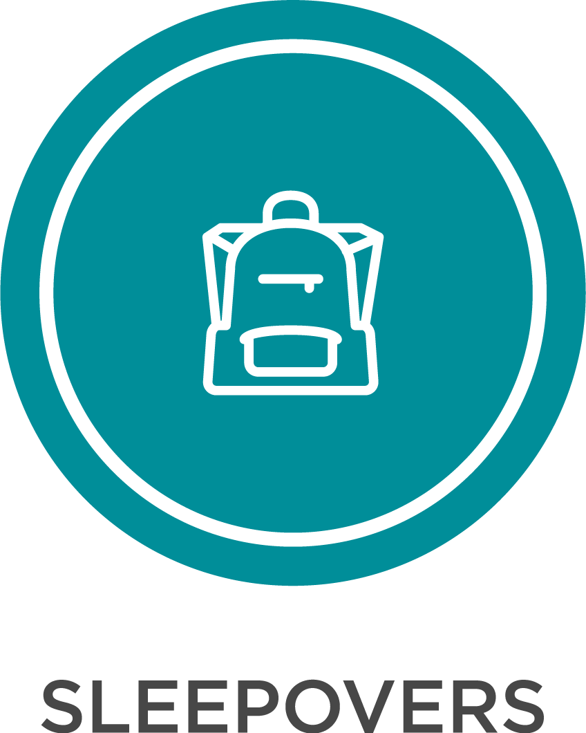 blue green icon depicting a backpack