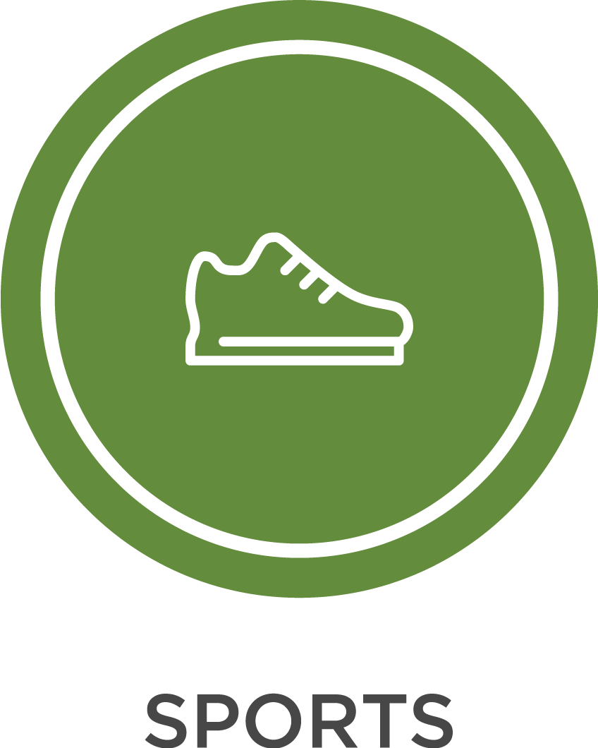 green icon depicting a running shoe