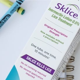 a photo of a box of Sklice on a table
