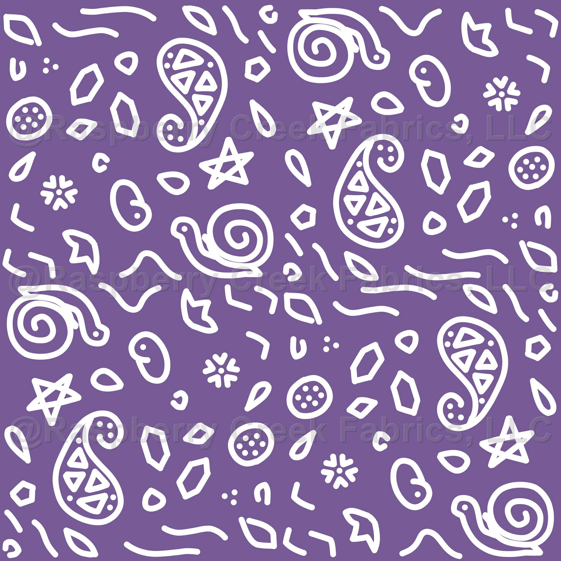 Paisley Snails Ditsy Plum