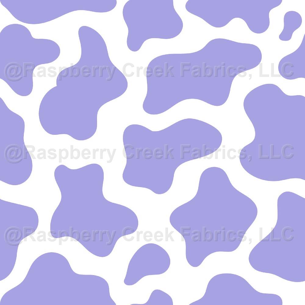 Cow Print in Plum Purple and White Fabric, Raspberry Creek Fabrics