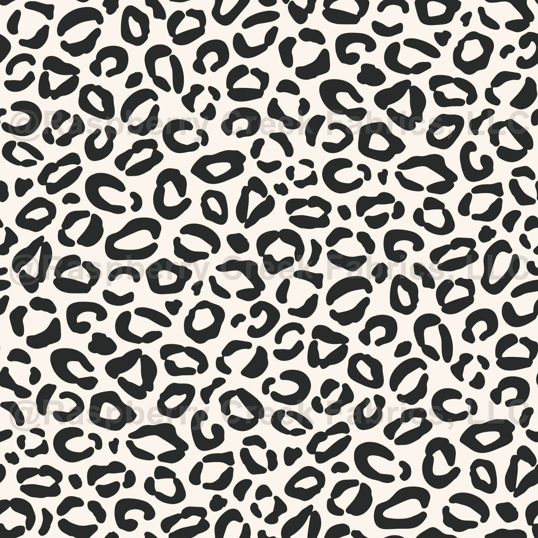 Black Leopard Print {Charcoal on Cream Off White}