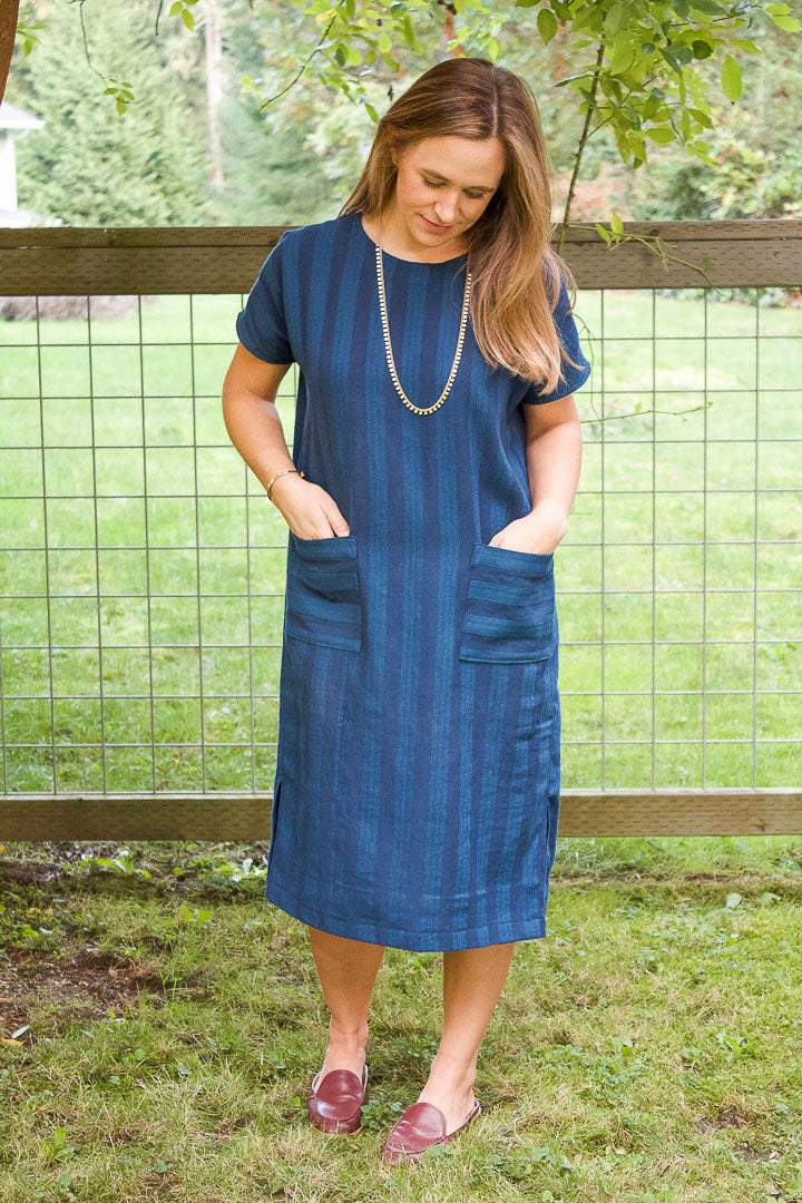 Linen Wiksten Shift Dress with Emily of All My Spare Time - Raspberry ...