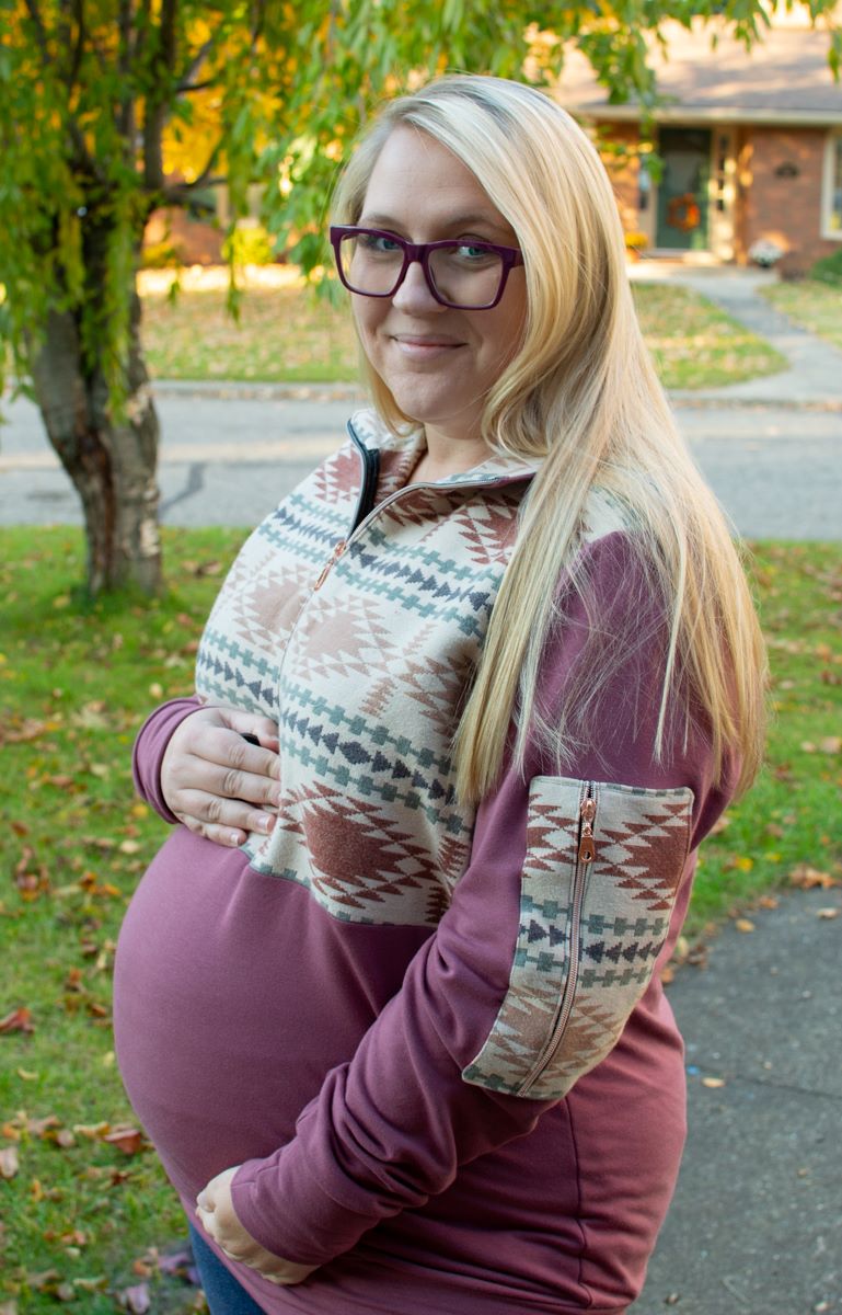 Cozy Nursing Pullover with Chinmy, Raspberry Creek Fabrics