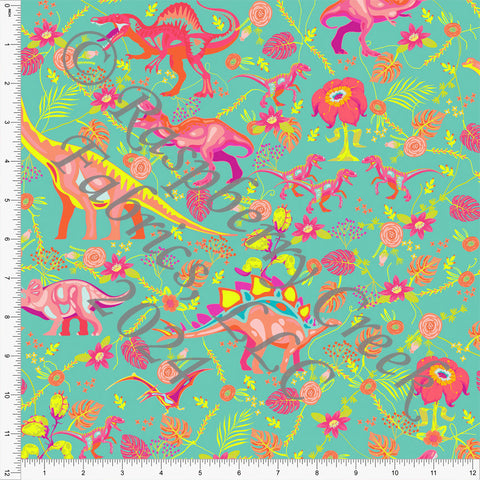 80s Neon Pink and Lime Green Leopard Print Fabric, Raspberry Creek