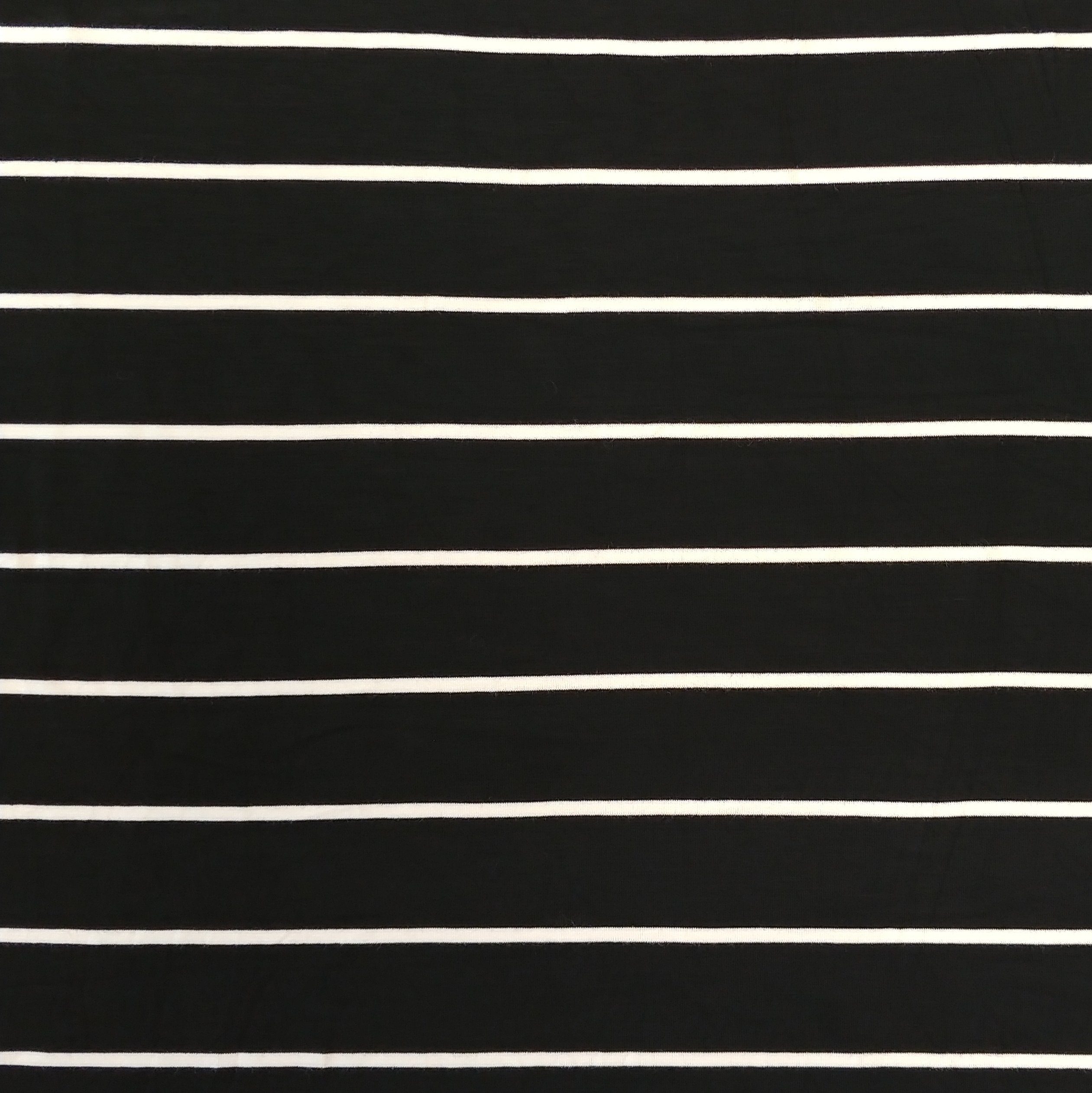 black and white striped jersey knit fabric