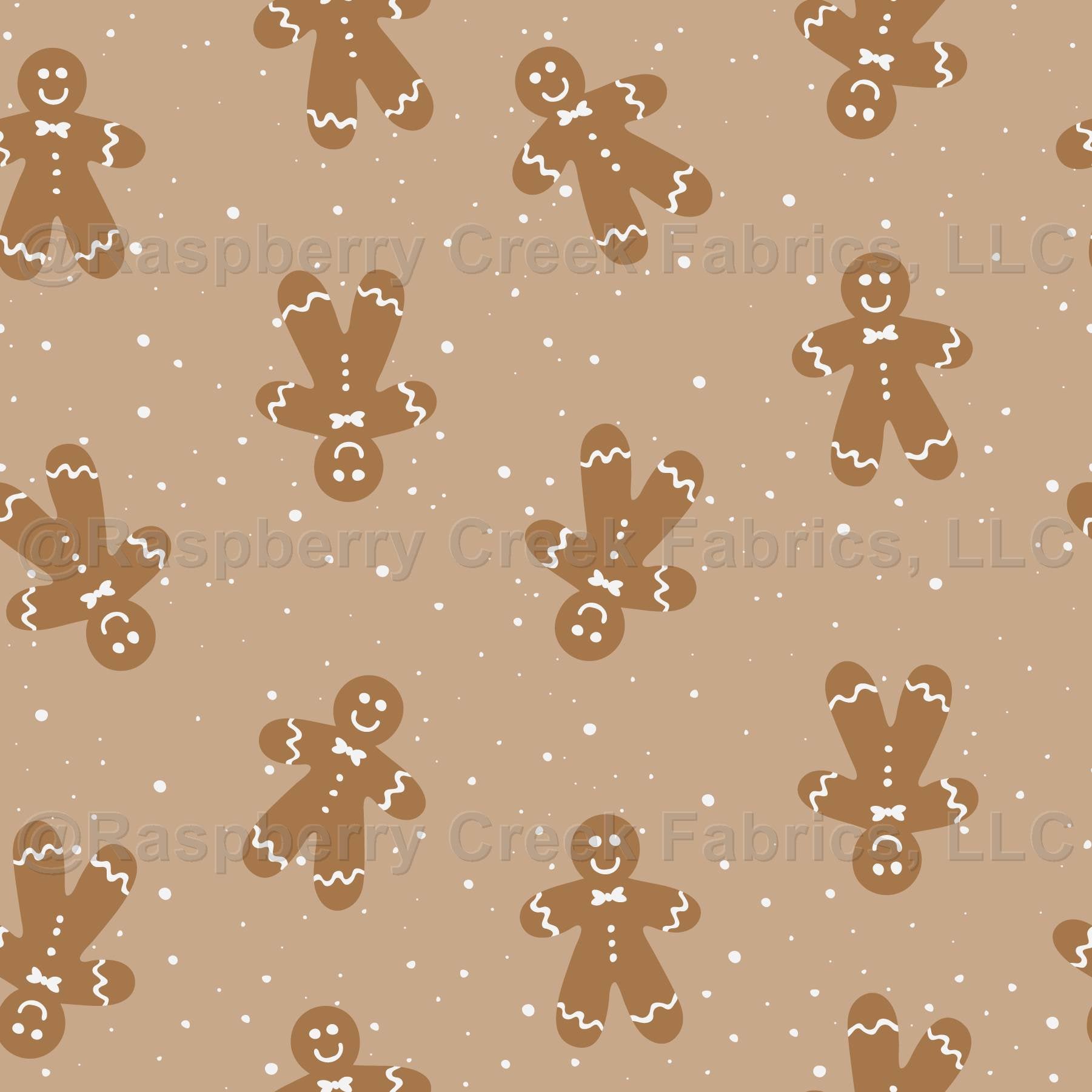 Gingerbread Man Printed Canvas Fabric