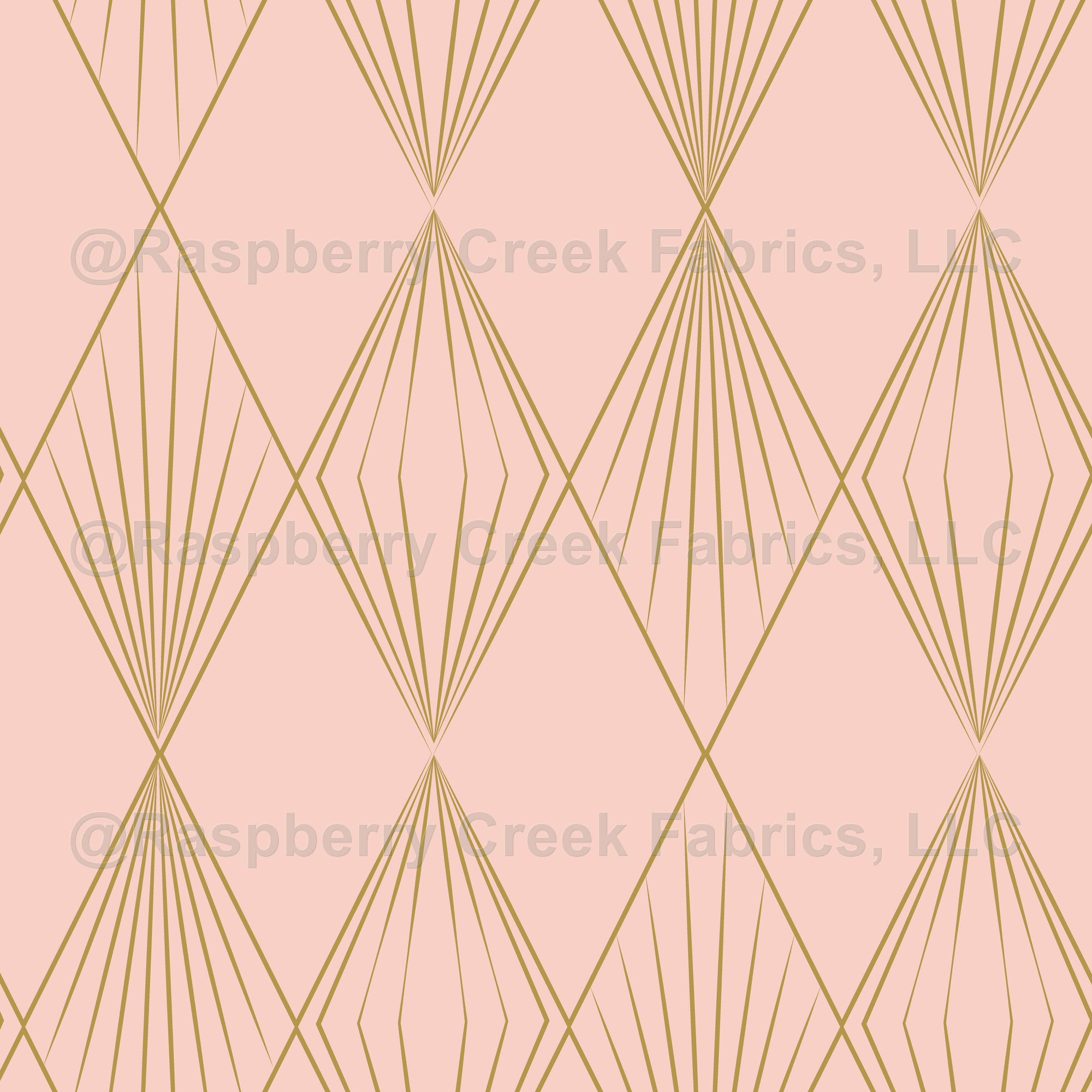 The New Twenties Modern Art Deco Shells - Rose Gold on Emerald Wallpaper  Wallpaper, Raspberry Creek Fabrics