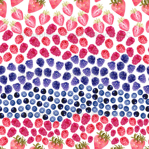Strawberry Gingham - Blue Fabric, Raspberry Creek Fabrics