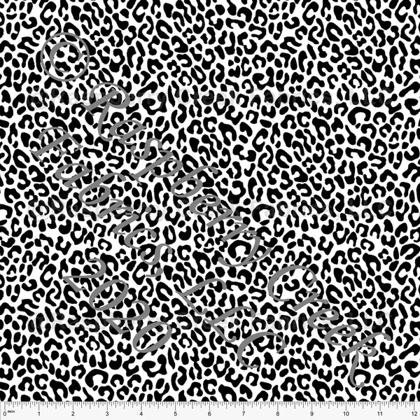 Black and White Leopard Print 4 Way Stretch MATTE SWIM Knit Fabric ...