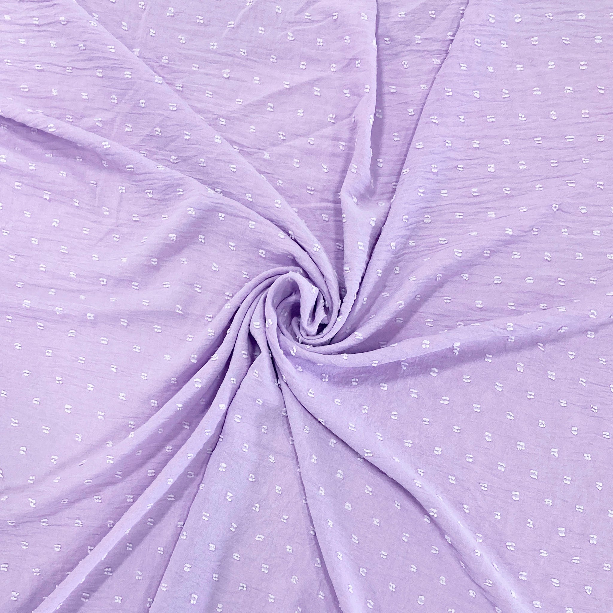 Lavender Swiss Dot Designer Poly Chiffon