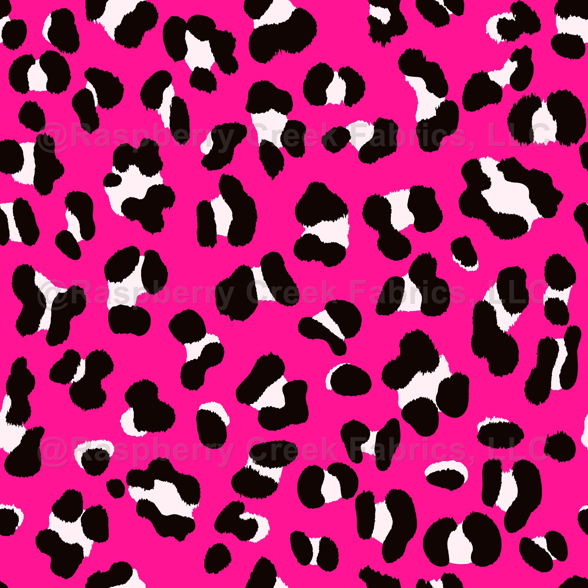 80s Neon Pink and Lime Green Leopard Print Fabric, Raspberry Creek