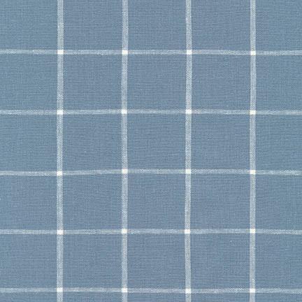 Tissage de L'Ouest Set of 2 Traditional Window Pane Plaid Blue