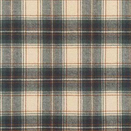 Mustard Rust Charcoal and Black Plaid Robert Kaufman Mammoth Flannel Fabric,  Raspberry Creek Fabrics