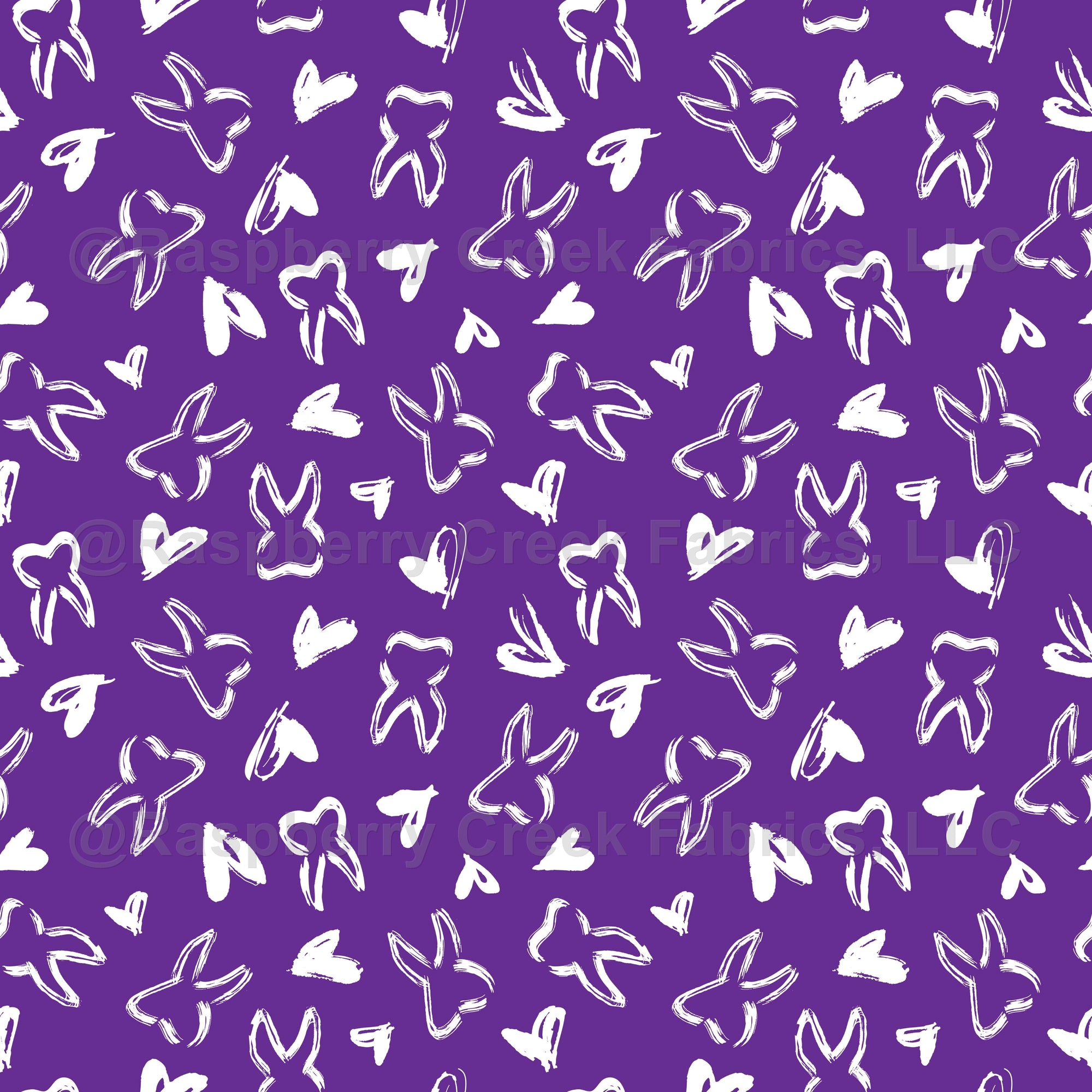 Scribble Teeth - Purple Fabric, Raspberry Creek Fabrics