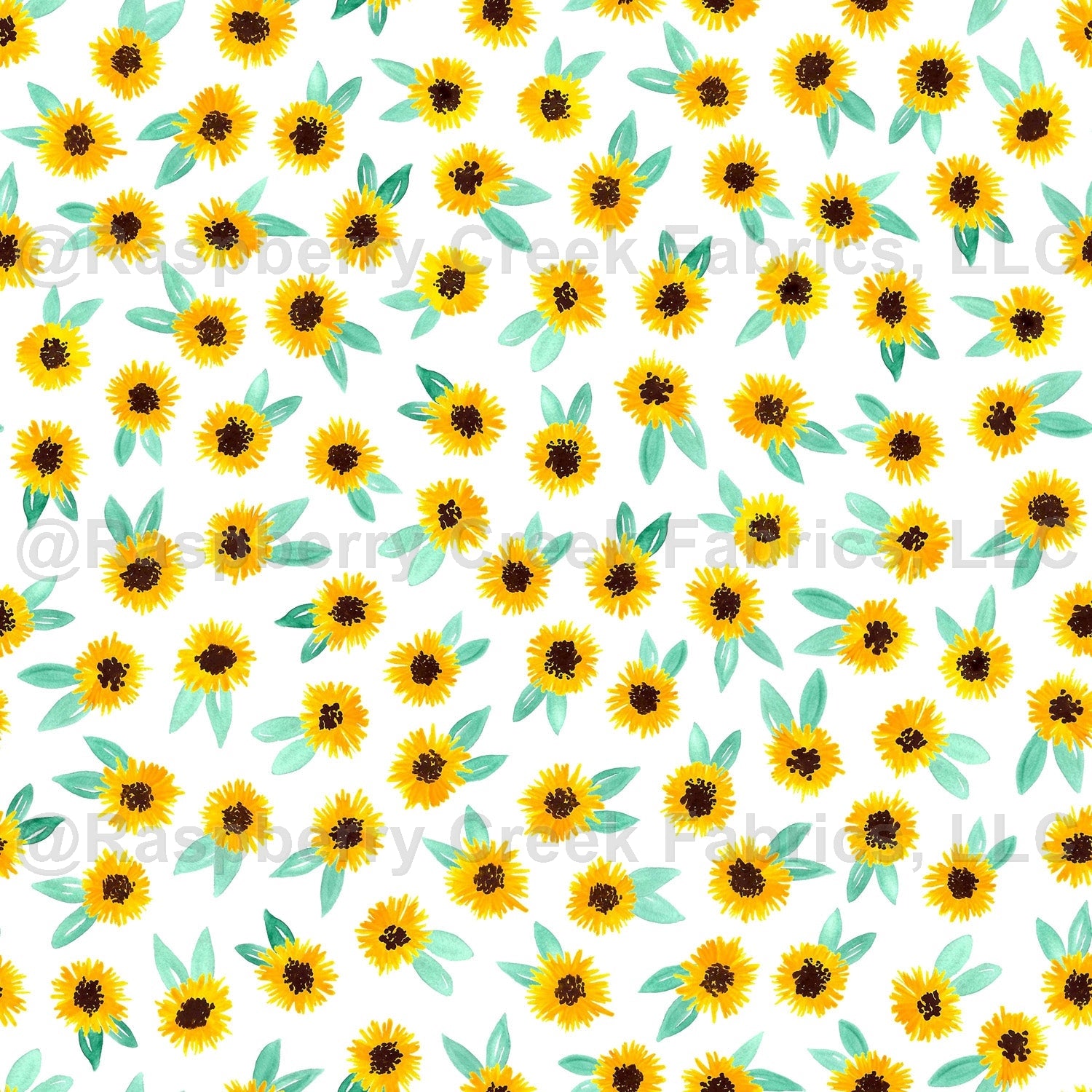 Mustard Yellow Navy and Khaki Sunflower Stripe Print Fabric, Fall Florals  by Brittney Laidlaw for CLUB Fabrics