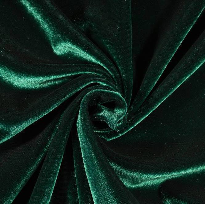 Emerald Green Stretch Velvet Knit, 1 yard - Raspberry Creek Fabrics
