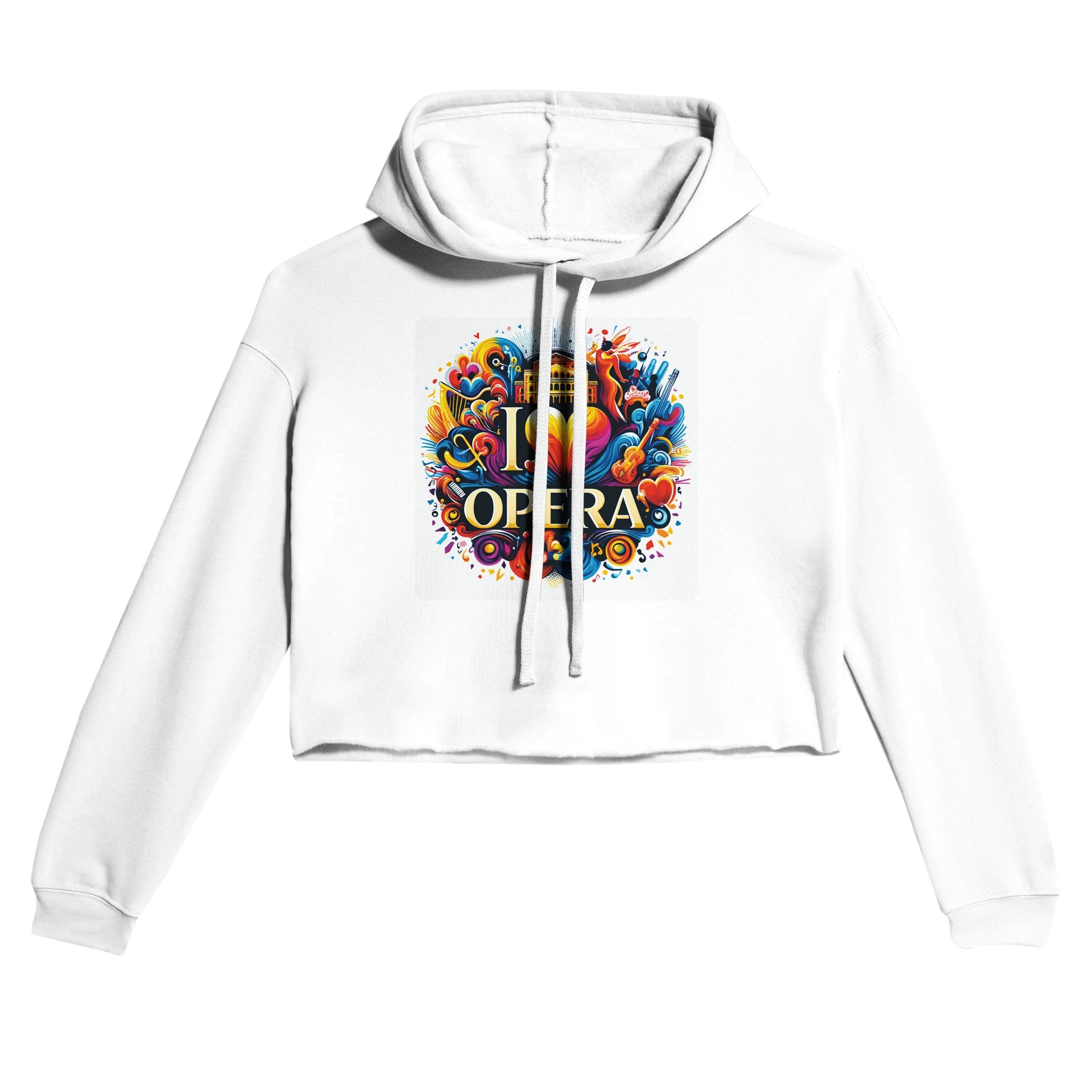 "I Love Opera" Women's Cropped Hoodie | Bella + Canvas 7502