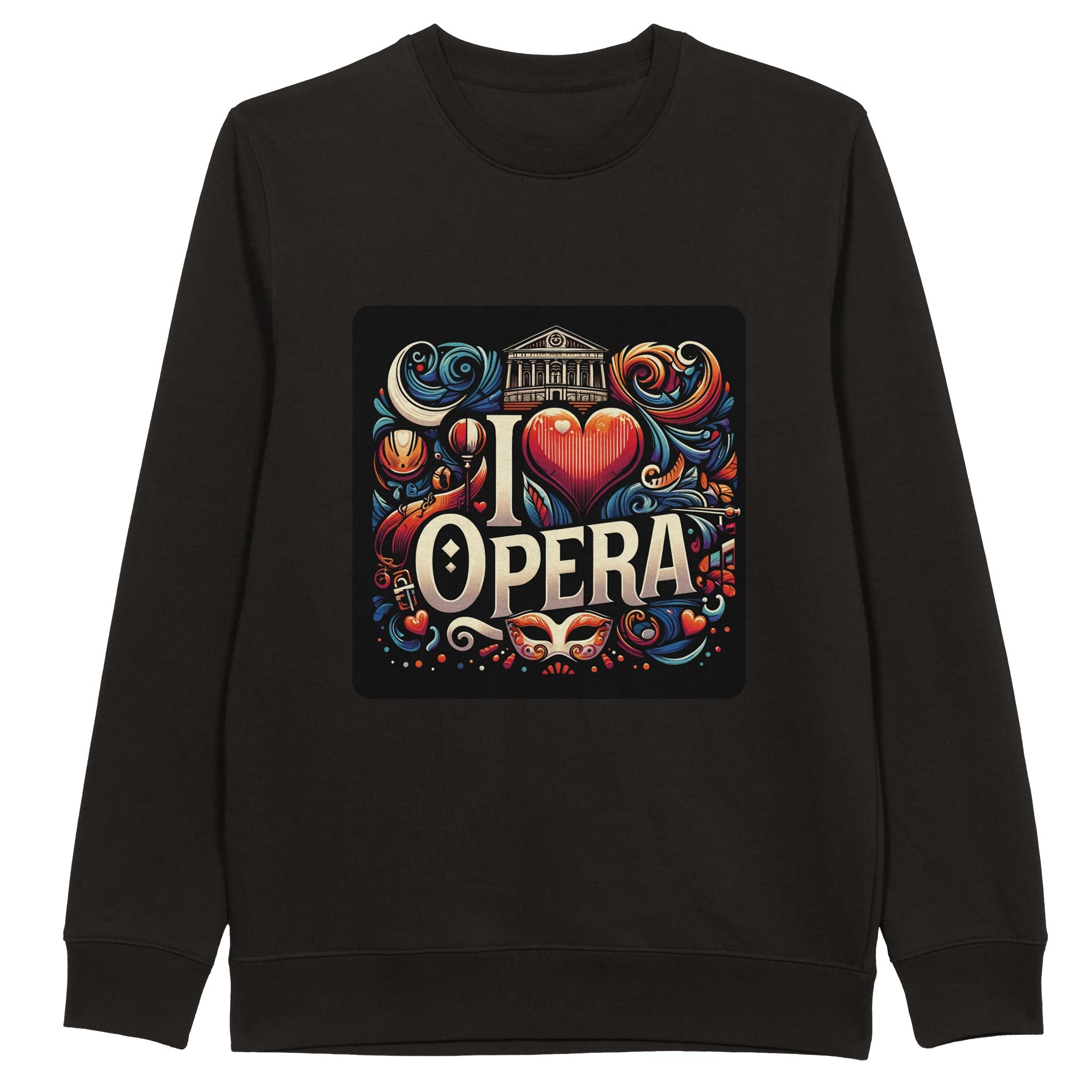 "I love Opera" Økologisk unisex sweatshirt med rund hals