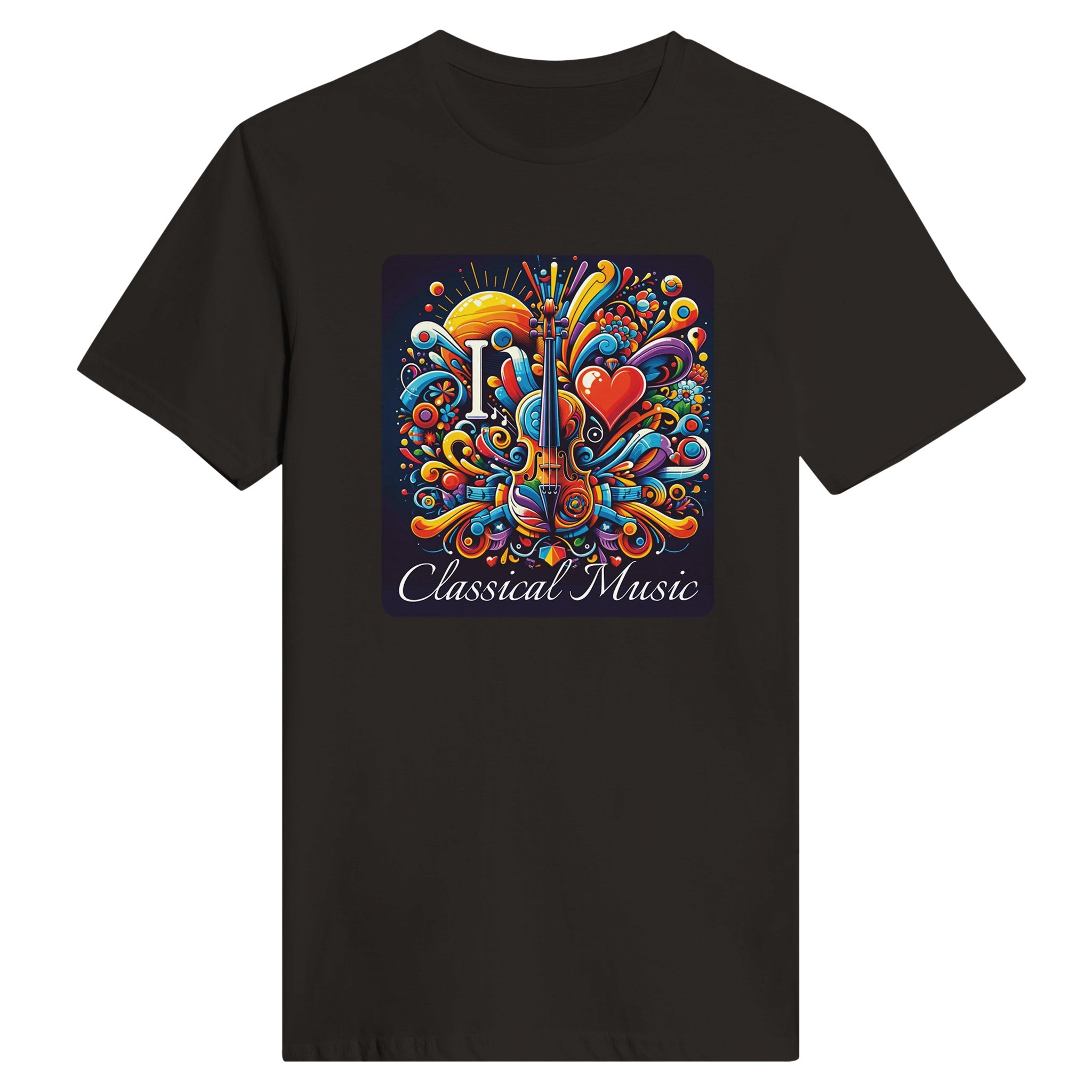 "I love Classical Music" Klassisk t-shirt med rund hals til kvinder