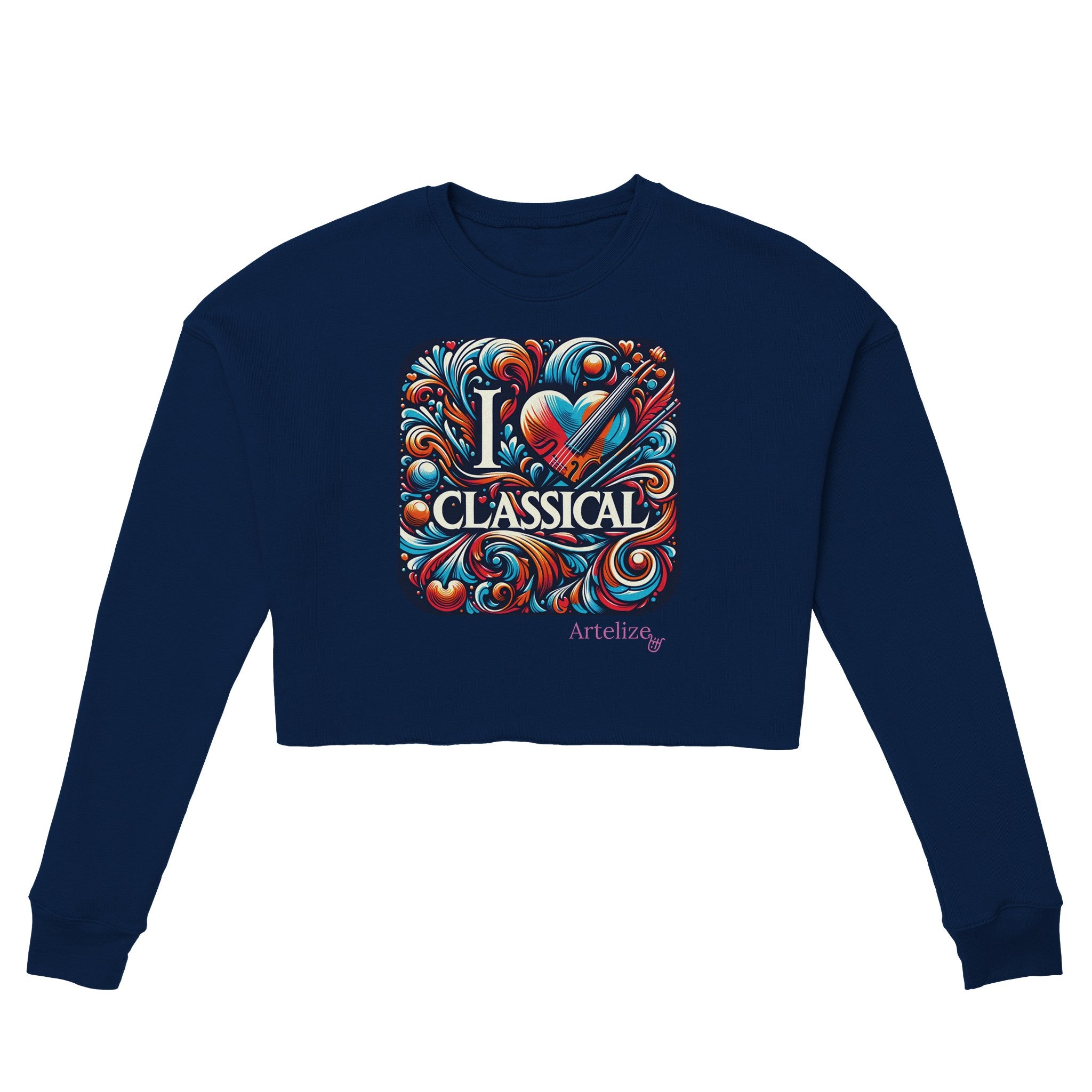 "I LOVE CLASSICAL" Women's Cropped Sweatshirt | Bella + Canvas 7503