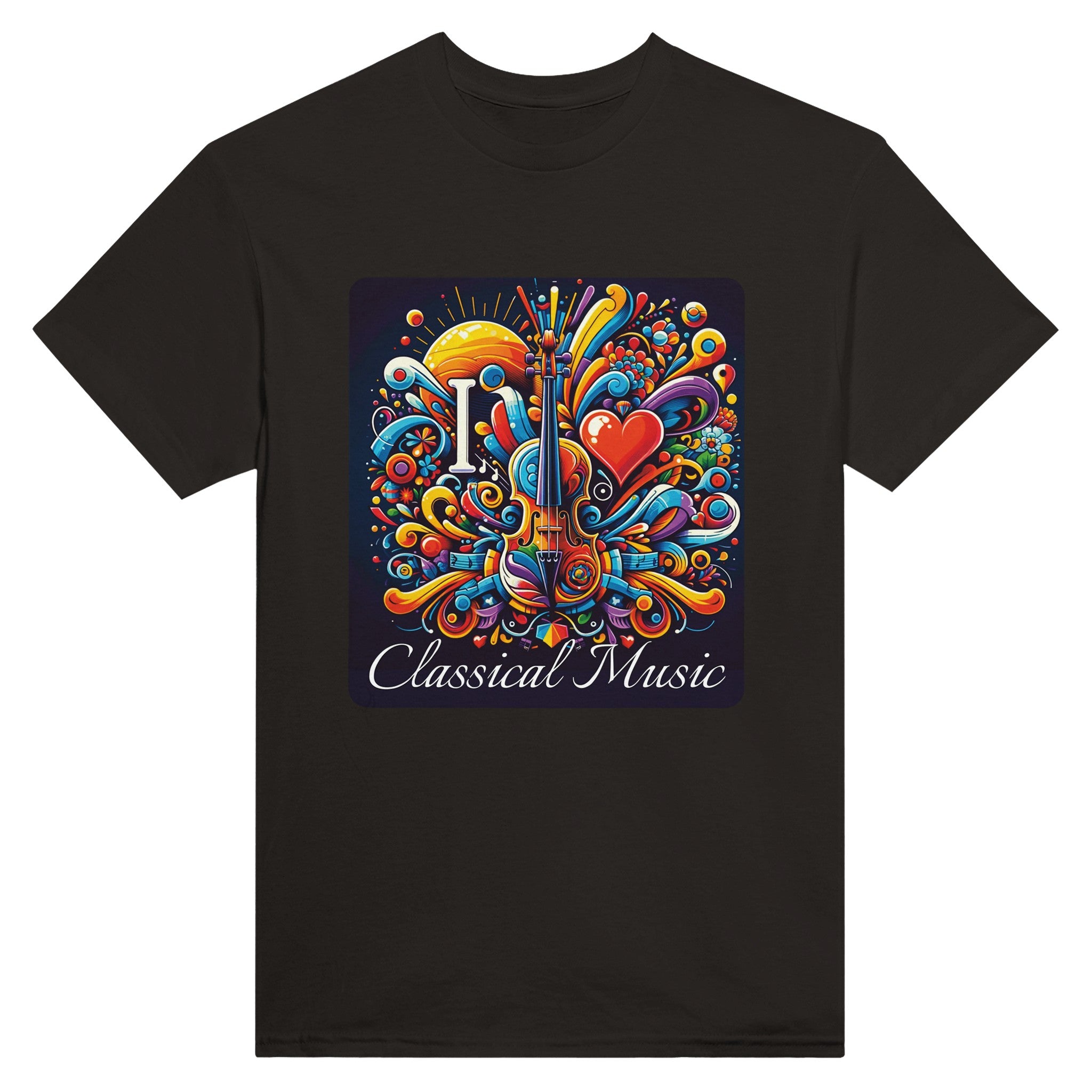 "I love Classical Music" Tungvægts unisex t-shirt med rund hals