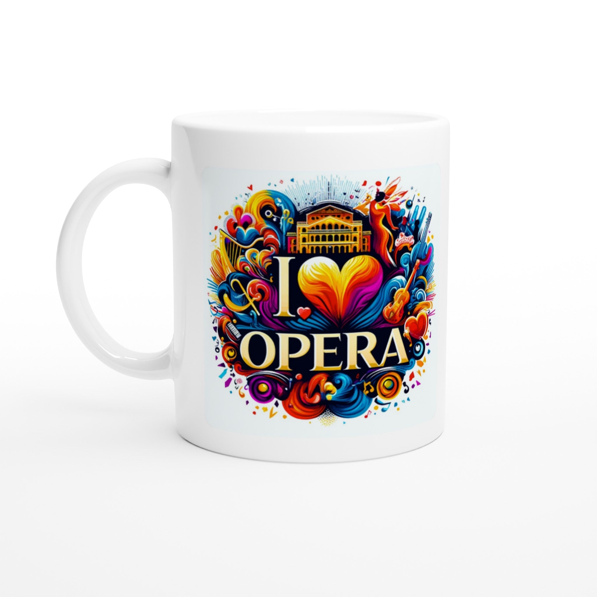 "I Love Opera" White 11oz Ceramic Mug