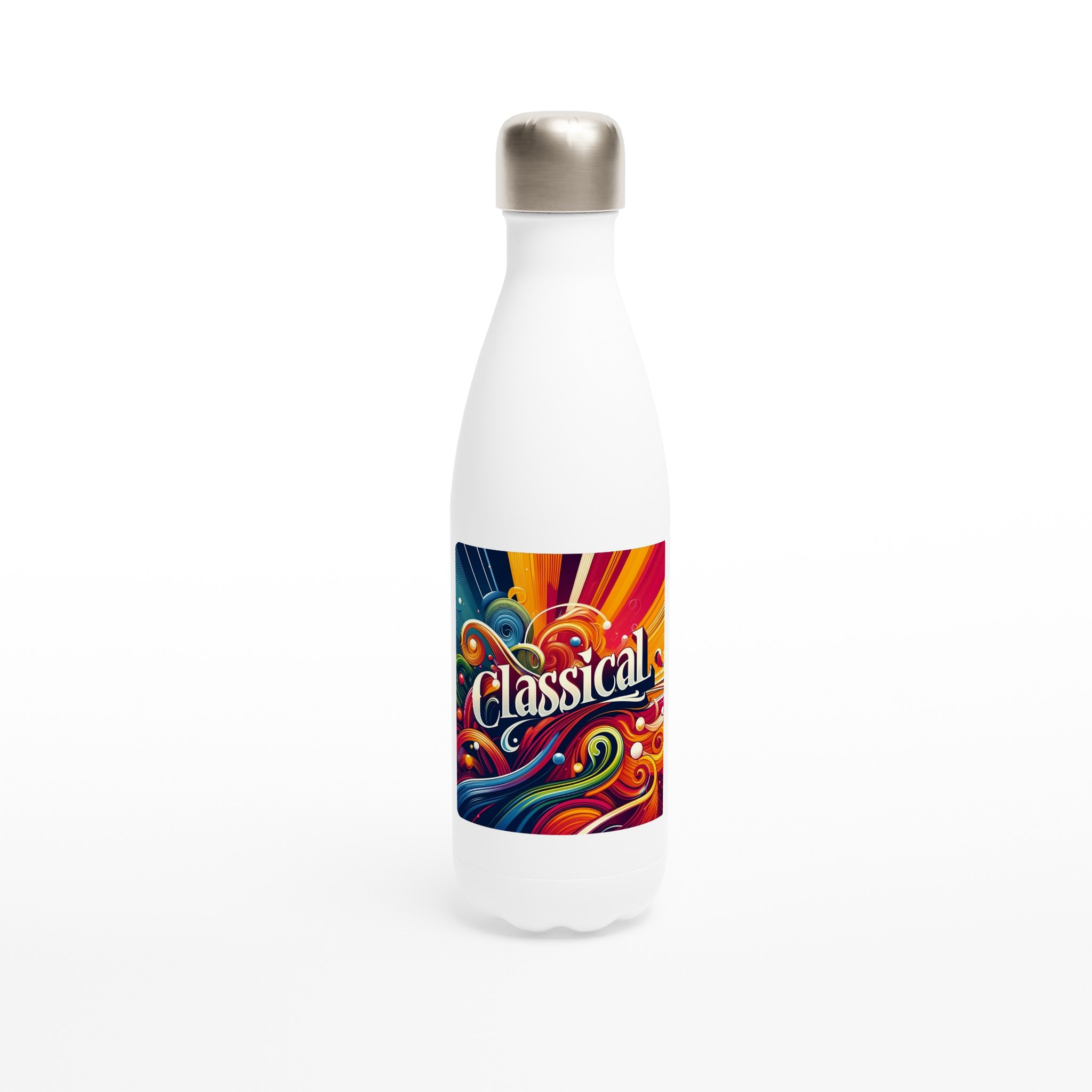 "Love Classical" White 17oz Stainless Steel Water Bottle