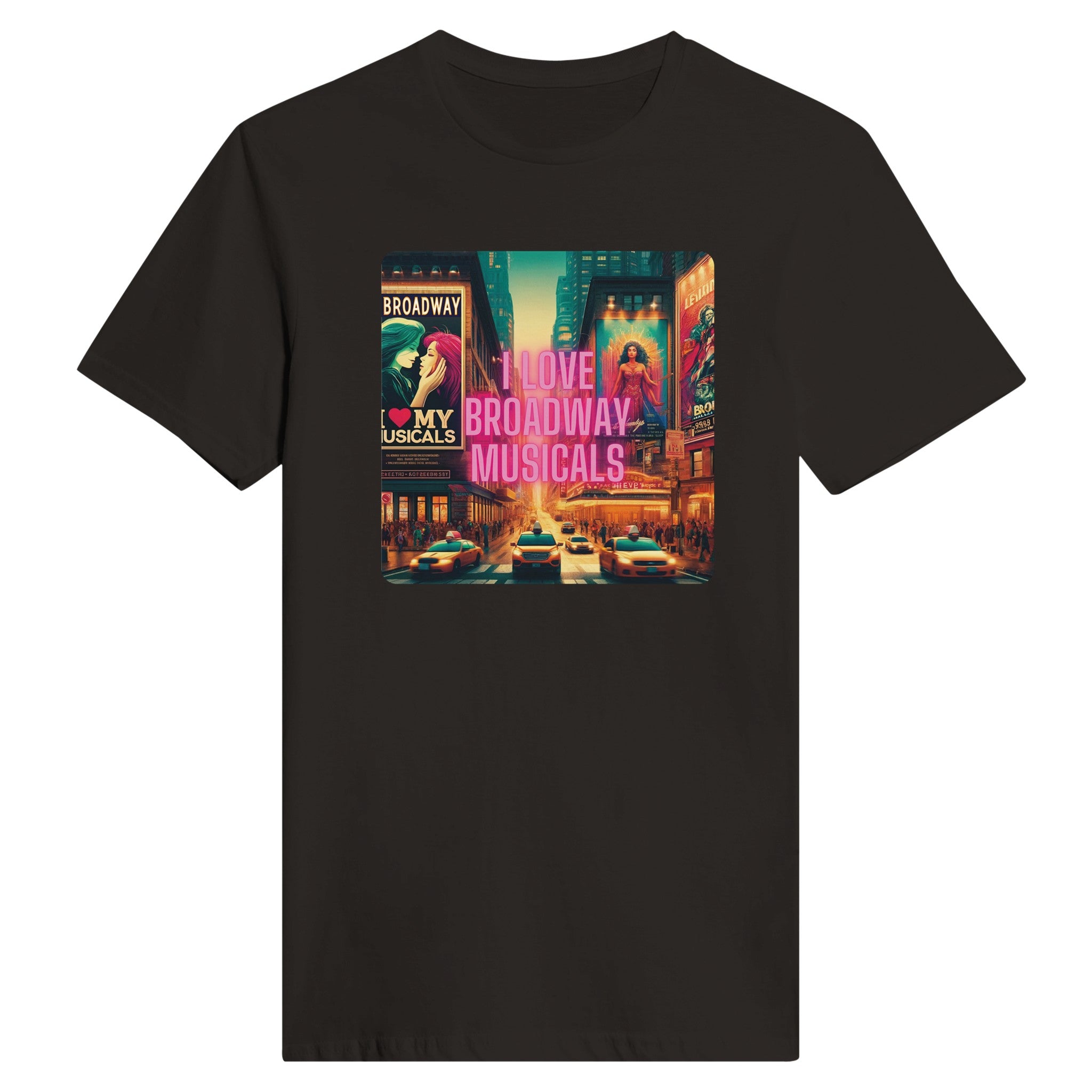 Classic Womens Crewneck "I Love Broadway Musical" T-shirt