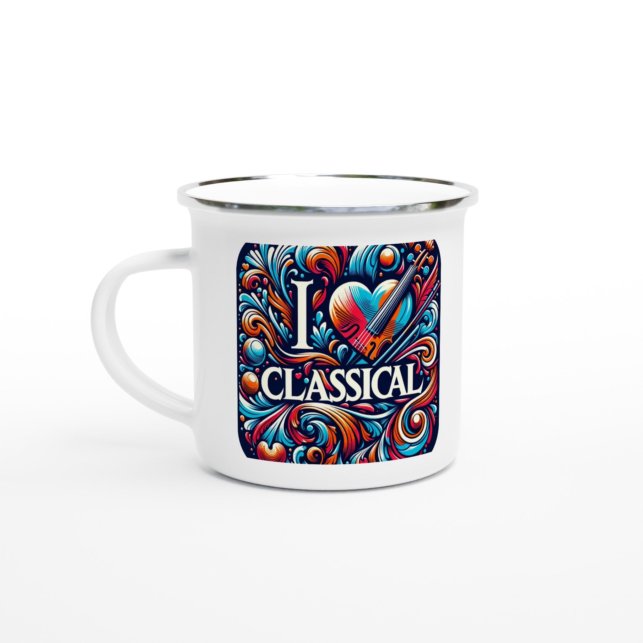 "I LOVE CLASSICAL" White 12oz Enamel Mug